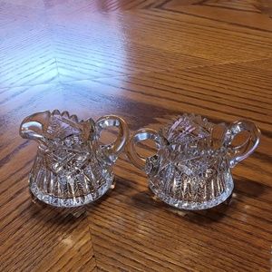 Crystal cream and sugar servers